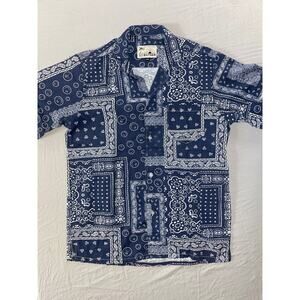 Bather Canada Short Sleeve Button Front Casual Sport Shirt. Smiley Faces, Size M